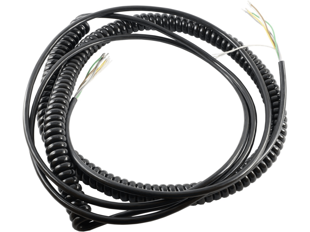 Spiral Cable Coil Cord "Industrial Duty" 3x0,25mm² Extended Length 2,5m