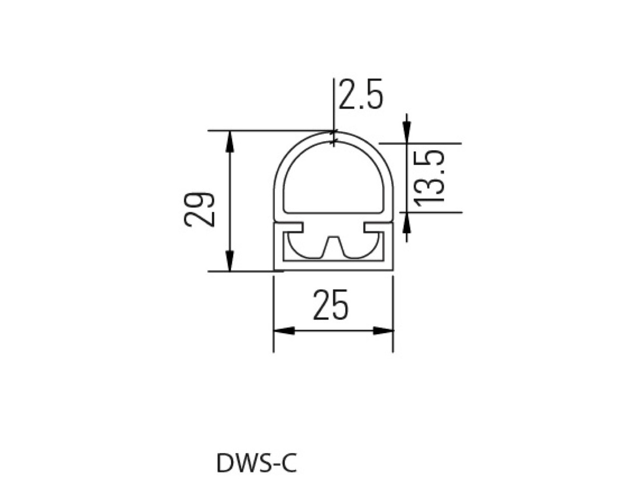 Bircher Rubber Profile DWSGOC DWS-C Length 6m