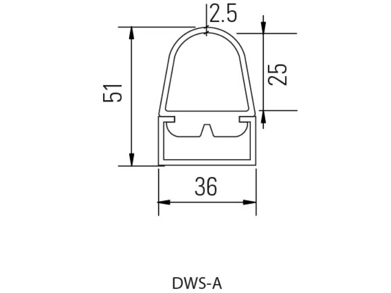 Bircher Rubber Profile DWS Profil Typ A Length 6m